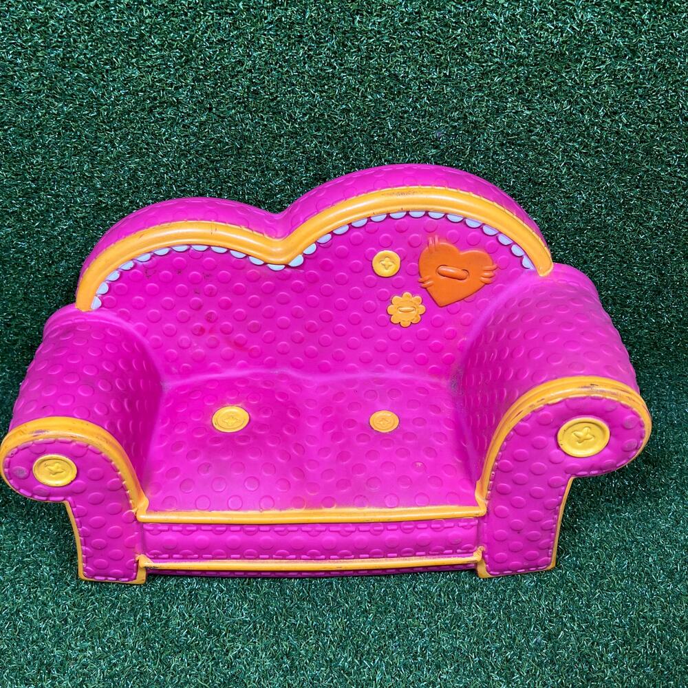Vintage MGA Lalaloopsy Pink Yellow Plastic Furniture Doll Toy Couch